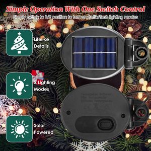 2 lampes LED solaires pour chemin, décorations de Noël pour urnes, avec arbres de Noël artificiels et boules décoratives - Product Image 6