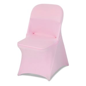 50 Fundas de Licra de Poliéster Rosa para Sillas, Fundas Elásticas con Frente Plano para Bodas, Fiestas, Cenas o Banquetes - Product Image 1