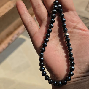 Perles de diamant moissanite noires de 6,50 mm, 9 pouces, qualité AAA, pour la fabrication de bijoux et autres articles - Product Image 1