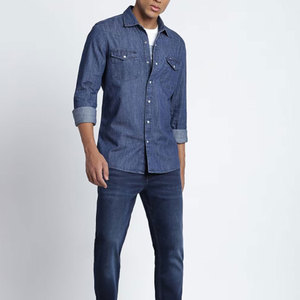 Camisa de Mezclilla para Hombre, Diseño Personalizado, Ropa de Moda, 100% Algodón, Marca Privada, Talla Regular, Estilo Vintage - Product Image 3