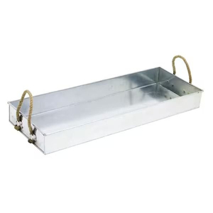 Farmhouse Style Galvanized Metal Rectangular Serving Tray With <b>Wooden</b> Handles Vintage Steel Organizer <b>Bin</b> For Home Decor Kitchen - Product Image 5