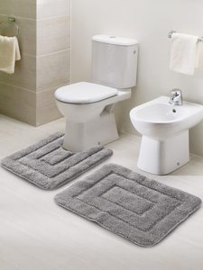 100% Cotton Tufted 2 Piece <b>Bath</b> <b>Mat</b> Set | Soft Absorbent Washable <b>Non</b> <b>Slip</b> Eco-Friendly European Classic Style Bathroom Rugs - Product Image 2
