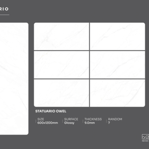 Carreaux de porcelaine brillants de qualité export, format 600x1200, grand format, pour sols et murs, décoration intérieure moderne - Product Image 1