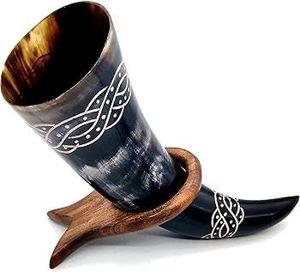 Cuerno para Beber de Cuerno de Búfalo Natural Tradicional, Hecho a Mano, Estilo Vikingo, Duradero, Ecológico, para Agua, Cerveza, Hidromiel - Product Image 2