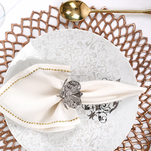 Vente chaude argent insecte en forme de rond de serviette métal cercle serviette boucle table décoration rond de serviette en gros quantité en vrac - Product Image 4