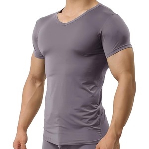 <b>Men</b> Polyester <b>Compression</b> T <b>Shirts</b> <b>for</b> Sale / <b>Men</b> Solid Color Short Sleeve <b>Compression</b> T <b>Shirt</b> - Product Image 4