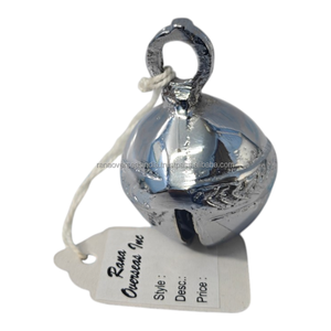 Decorative Polished Brass Silver-Plated Modern Jingle Bells Hanging Bell Set 4 Pcs Festive Christmas <b>Home</b> Door Wall Craft - Product Image 5