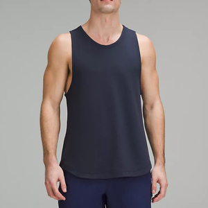 Camiseta sin mangas de algodón personalizada para hombre, cómoda, de secado rápido, acanalada, transpirable, tallas grandes - Product Image 4