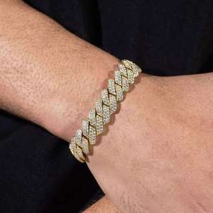 Bracelet large en argent sterling finition or personnalisé – Collection de luxe premium pour un style streetwear affirmé – Idéal comme cadeau - Product Image 1