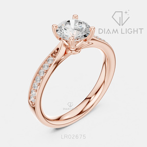 Bague de fiançailles en or blanc 14 carats avec diamant de laboratoire de 1,159 carats, coupe ronde, bague de mariée, certifiée IGI, bijoux fins, cadeau - Product Image 4