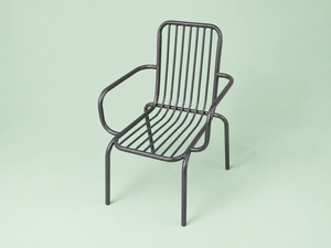 Silla de Jardín Metálica Minimalista, Muebles de Exterior con Estructura Resistente, Patas Cónicas, Acero con Recubrimiento en Polvo, Silla de Patio - Product Image 1