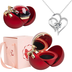 Luxury Preserved Rose Gift <b>Box</b>-Eternal Red Roses Shape Long-Lasting 3-5 Years Valentine's Day Jewelry Storage High Quality - Product Image 1