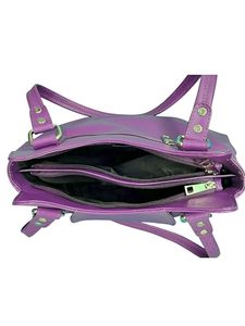Bolso de Hombro Wriza Fashion Morado de Cuero Genuino para Mujer con Cierre de Cremallera, Diseño Espacioso y Herrajes Metálicos Duraderos - Product Image 4