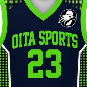 Conjunto de Camiseta y Pantalones Cortos de Baloncesto Sublimados en Azul, Blanco y Verde, Uniforme Ligero y Transpirable para Entrenamiento y Partidos - Product Image 5