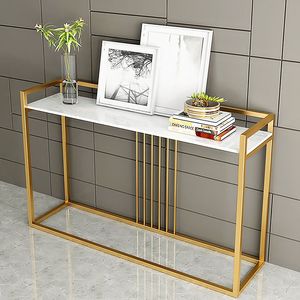 Exclusive Metal <b>Console</b> <b>Table</b> With Clear Glass Top Durable Hallway Furniture For Sophisticated Residential Decoration Themes - Product Image 3