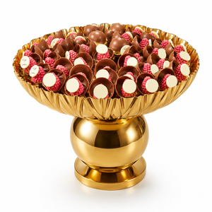 <b>Assorted</b> <b>Chocolate</b> Gift Tray With Silver Hammered Serving Bowl Premium Gourmet <b>Chocolate</b> Arrangement For Weddings Parties - Product Image 3