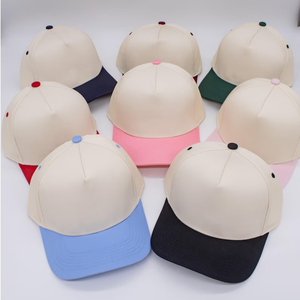 Casquette de baseball sportive personnalisée en coton bicolore structurée à 5 panneaux avec logo brodé, vente en gros d'usine, protection solaire, multicolore - Product Image 2