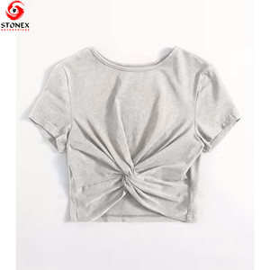 Custom Logo Women's Premium Cotton Crop Top Soft Breathable Casual T Shirt for Summer Fashion and Everyday Lifestyle Wear - Product Image 3