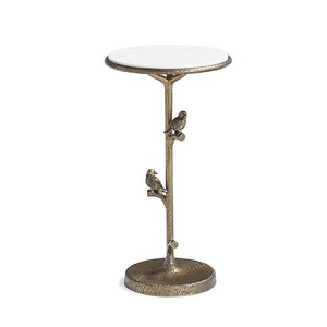 Mesa de Cóctel Ovalada de Aluminio de Alta Calidad, Mueble Premium con Detalles Metálicos, Mesa Auxiliar para Hogar, Hotel, Vino y Bebidas, Latón - Product Image 2