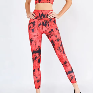 Leggings de sport pour femme à imprimé abstrait audacieux, taille haute, extensibles, pour le yoga et le fitness, avec compression par sublimation - Product Image 3