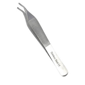 แหนบจับเนื้อเยื่อ Adson แบบ 1-2 ซี่ ขนาด 4.75 นิ้ว แหนบอเนกประสงค์แบบใช้มือ ด้ามจับกว้าง ลายกันลื่น ผลิตจากสแตนเลสสตีล สำหรับจับเส้นผม - Product Image 2