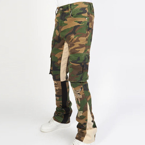 Pantalones Cargo de Mezclilla para Hombre, Cintura Media, Corte Regular, Transpirables, Bordados, Estilo Vintage, Ropa Casual de Verano - Product Image 3