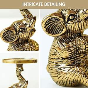 Ensemble de 2 bougeoirs en aluminium en forme d'éléphant |   Décoration de table pour la maison, idéale pour un cadeau de pendaison de crémaillère ou de la Saint-Valentin - Product Image 4