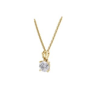 Pendentif solitaire classique Aarinya certifié IGI avec diamant rond, en or 18 carats, pendentif solitaire de luxe avec diamant rond taille brillant - Product Image 4