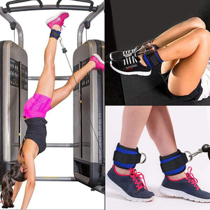 Adjustable Neoprene Padded Ankle Straps Workout Cable Machine Gym Fitness Training D-<b>Ring</b> Cuffs for Unisex - Product Image 4