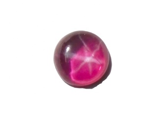 Rubis étoilé transparent rond 5x5 mm 1 carat, cabochon poli créé en laboratoire avec effet étoile à 6 branches pour la fabrication de bijoux - Product Image 1