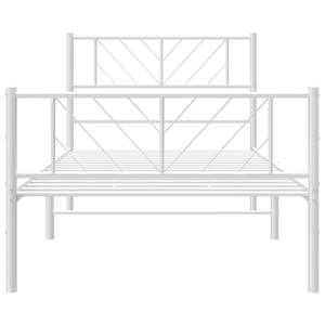 Base de Cama Individual de Metal, Acero con Recubrimiento en Polvo Blanco, Acabado Blanco Elegante, Camas Metálicas - Product Image 5