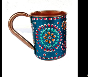Vaso de Cobre Puro Premium con Diseño Paisley, Hecho a Mano, Vaso de Cobre para Beber, Vaso de Agua Ayurvédico Tradicional, Decorativo - Product Image 6