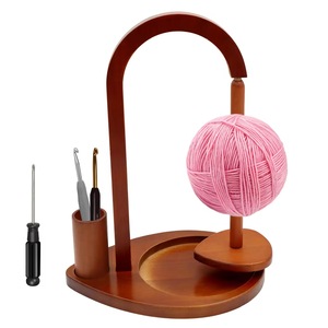 Wooden Yarn Holder Knitting Crochet Yarn Ball Stand Magnetic <b>Rotating</b> Anti Slip Portable Craft Accessory - Product Image 6