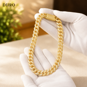 Luxury <b>Iced</b> <b>Out</b> Cuban Link <b>Chain</b> Necklace for Men 14K Gold Plated Moissanite Hip Hop <b>Chain</b> Custom Diamond Cuban Necklace - Product Image 2