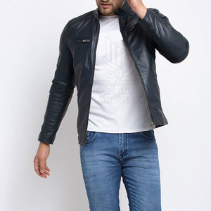 Wholesale Plus Size Men Casual <b>Winter</b> <b>Leather</b> <b>Jacket</b> with Zipper Closure Canvas Fabric Outdoor Use Stand Collar - Product Image 5