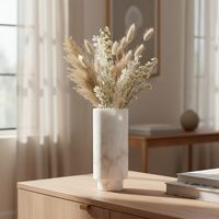 Urne de jardin classique en marbre blanc sculpté à la main, écologique, durable, de style vintage, pour fleurs/plantes vertes