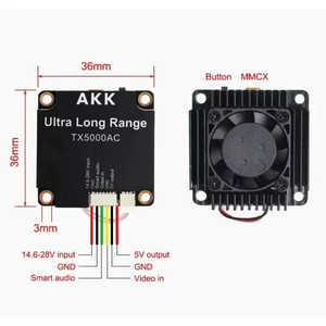 AKK TX5000AC 5W 4,9-6,1 GHz 96CH FPV VTX Molde personalizado para transmisión de drones de alta velocidad y módulos de vuelo inalámbricos - Product Image 5