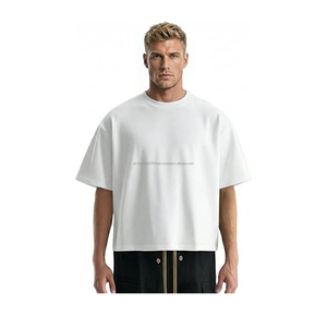 T-shirt court et ample pour homme – Coton épais 300 GSM, coupe oversize streetwear à épaules tombantes - Product Image 1