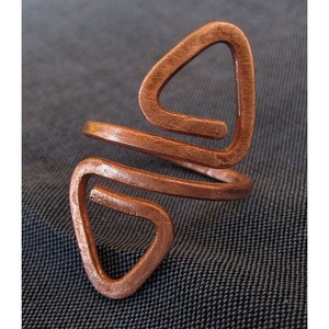 Handcrafted Pure Copper <b>Wire</b> Ring Minimalist Geometric Design Adjustable Finger Jewelry <b>for</b> Sale - Product Image 1