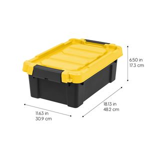 Plastic <b>Storage</b> <b>Bins</b> with Lids 1 Pack Heavy Duty Latching Totes <b>3</b> Gal Model D0100XFIA07 - Product Image 2