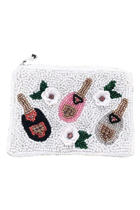 Pochette porte-monnaie perlée champagne, sac d'été pour filles, mini cadeaux en perles de rocaille - Product Image 4