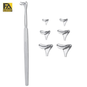 Retracteur de laiton Desmarres à poignée solide en acier inoxydable, instrument chirurgical manuel de classe I, taille 7x8mm - Product Image 1