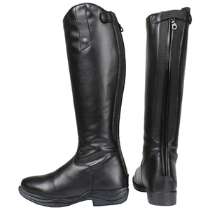 Bottes d'équitation pour hommes, bottes de cowboy respirantes en cuir véritable marron à lacets, bottes longues jusqu'au genou - Product Image 6