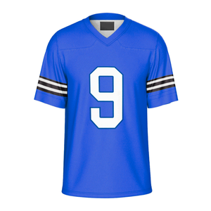 Maillot de football de haute qualité en mesh respirant, personnalisable avec numéro, vêtements d'équipe, impression par sublimation, col en V, manches courtes, maillots de sport - Product Image 2