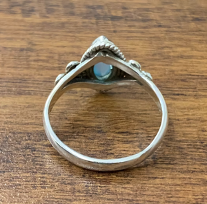Bague en argent sterling 925 avec pierre précieuse chalcédoine aqua, faite à la main, style vintage, légère, pour un usage quotidien, cadeau pour elle - Product Image 3