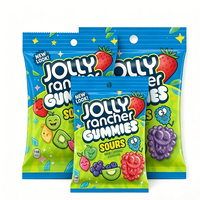 Sacs d'emballage pour bonbons personnalisés avec logo, sacs en plastique de qualité alimentaire, sacs refermables pour bonbons, sacs en mylar à fermeture arrière