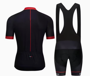 Ensemble de maillot et short de cyclisme pour homme, noir à rayures arc-en-ciel, respirant, léger, sportif, manches courtes, coupe classique - Product Image 5