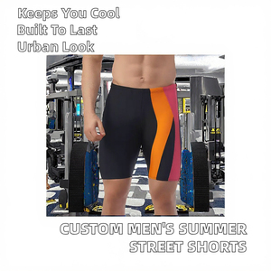 Shorts décontractés pour hommes personnalisés, taille élastique, 100% coton respirant, shorts de fitness et streetwear - Product Image 5