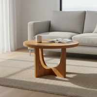 Table basse PKP moderne en bois d'hévéa durable et placage MDF chêne KD, design décoratif pour salon, garantie 1 an