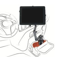 Support de téléphone pour voiture avec porte-gobelet en aluminium, réglable à 360°, pour tablette, iPad, appareil photo, robuste, sans perçage